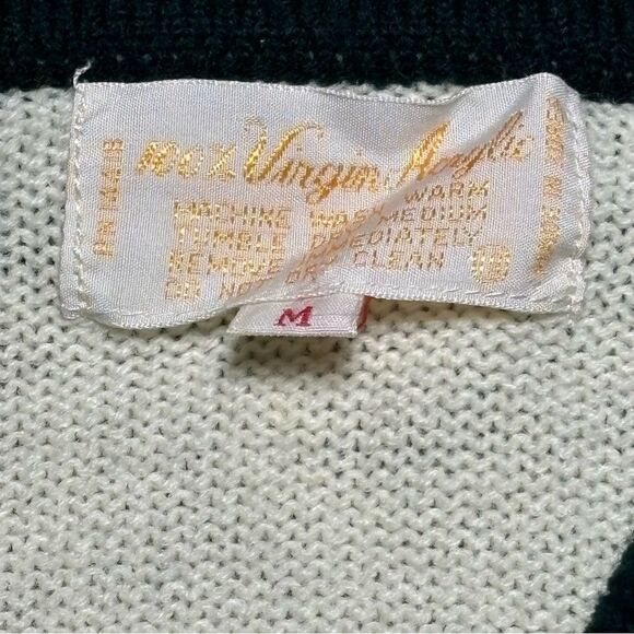 Vintage 80’s Virgin Acrylic‎ Collared Women’s  Sweater Medium - Picture 2 of 6